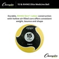thumbnail image 2 of Champion Sports Rhino Elite Medicine Ball (15 pounds), Yellow, 2 of 5