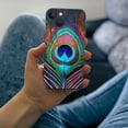 thumbnail image 3 of Wuche Peacock Blue Phone Case is a high-quality PC plastic protective case that is ultra-thin, shock-absorbing and non slip. Suitable for iPhone 14/iPhone 15 full range phone cases iPhone 14, 3 of 4