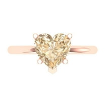 2 ct Heart Cut Natural Morganite Solitaire 18K Rose Gold Womens Engagement Ring