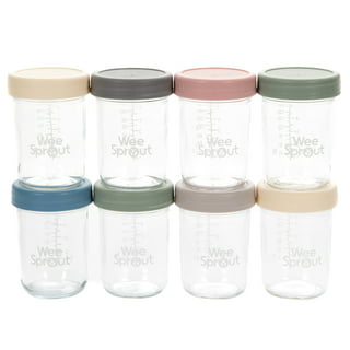 OYSIR 8 OZ Glass Baby Food Storage Containers, 6 Pcs Baby Jars with Lids,  Reusable Small Glass Baby Food Containers for Infant & Baby, Freezer