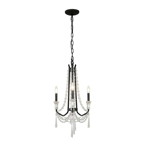Varaluz Barcelona 3-Lt Crystal Chandelier - Onyx
