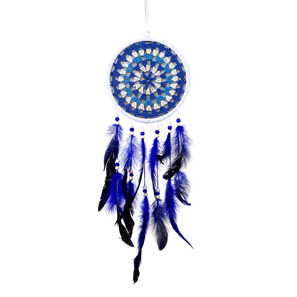 Blue Dream Catcher wall hanging decoration bead ornament feathers Decoration 