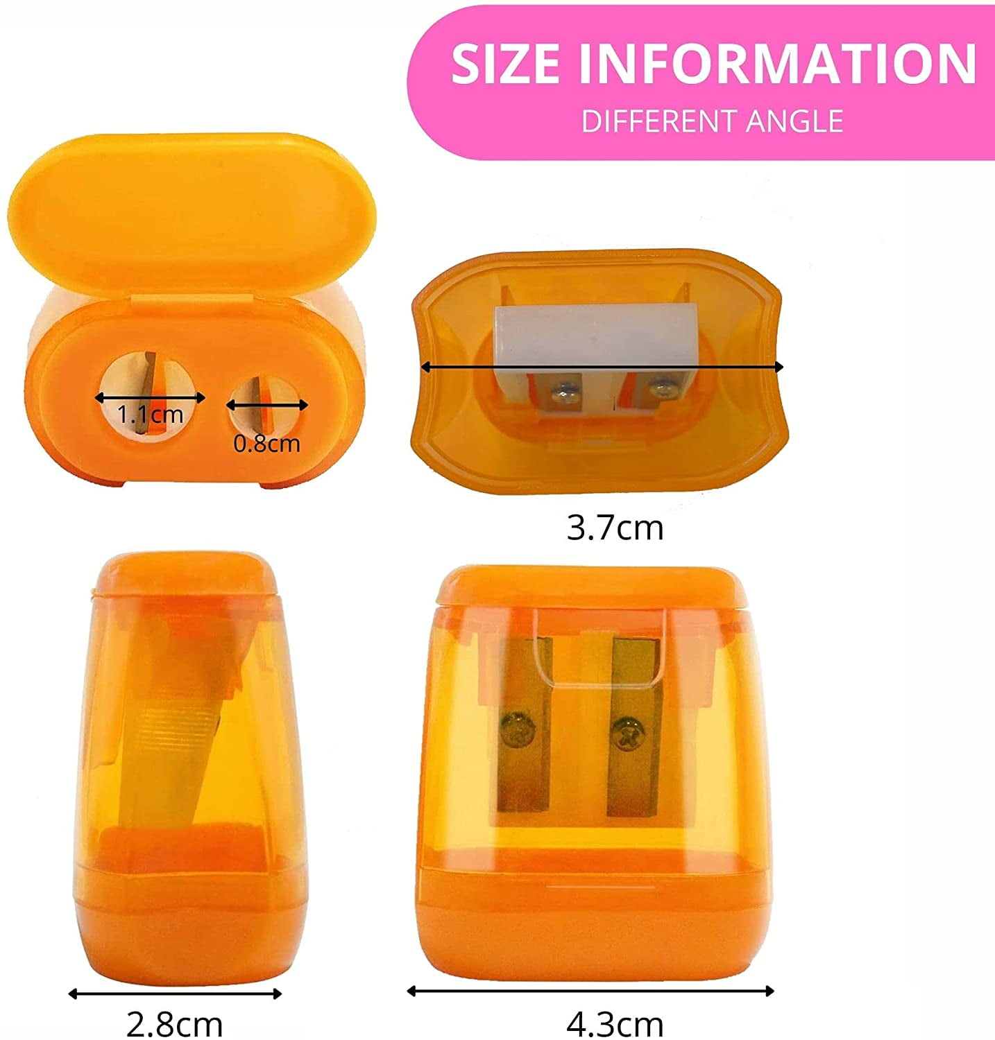 Tiitstoy Pencil Sharpeners, 1 PCS Pencil Sharpeners Manual, Dual Holes  Compact Colored Handheld Pencil Sharpener for Kids with Lid Adults Students  School Class Home Office Green 