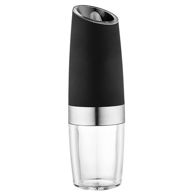 CAROOTU Gravity Electric Pepper Grinder Automatic Battery Powered Salt Mill Adjustable Coarseness with LED Light Kitchen Use