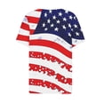 thumbnail image 3 of Youyipin Womens Tops 4Th Of July Shirts 2025 Short Sleeve Button V Neck Blouses American Printed Tunic Tops Summer Tops For Women, 3 of 5