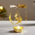thumbnail image 2 of 1pc Metal Hot Rotating Candle Holder Christmas Rotating Candle Holder Dinner Party Wedding Party Candle Holder Decoration Gift, 2 of 7