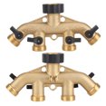 thumbnail image 4 of Conector de grifo de manguera de 3/4 de pulgada, divisor de tubo de manguera de 4 vías de latón, divisor de boquilla de tubo de manguera Conectores de grifo para riego de jardí Jardinería Fugacal no, 4 of 5