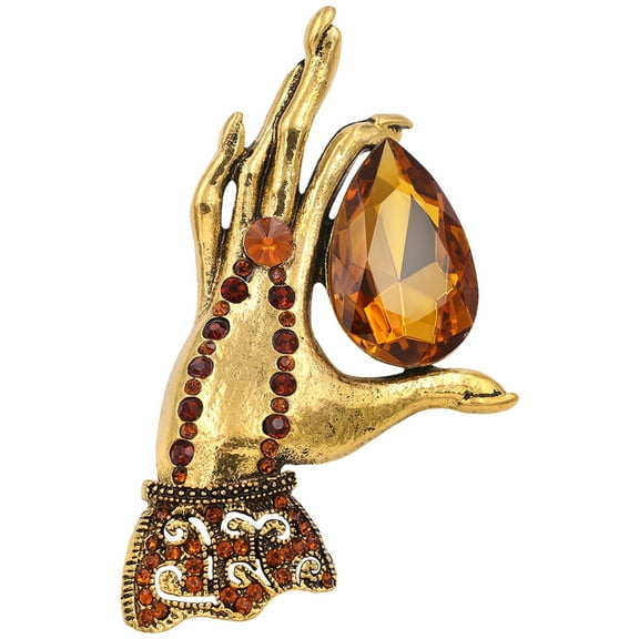 FRCOLOR 1Pc Creative Hand Shaped Brooch Fashion Clothes Pin Pant Accessories Adorable Corsage Simple Breastpin( )