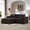 Black, variant on 79" Chenille Fabric Modular Sectional Sofa, Modern Boneless Compressed Floor Sectional Sofa with High-density Sponge, Deep Seat Chaise Lounge Indoor with Cloud Shape for Living Room, Black