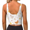 thumbnail image 3 of Fotbe Funny Chicken Pattern Womens' Sports Bra Longline Wirefree Padded with Medium Support Sports Moisture-Wicking Workou Vest,Tank Top-Small, 3 of 9