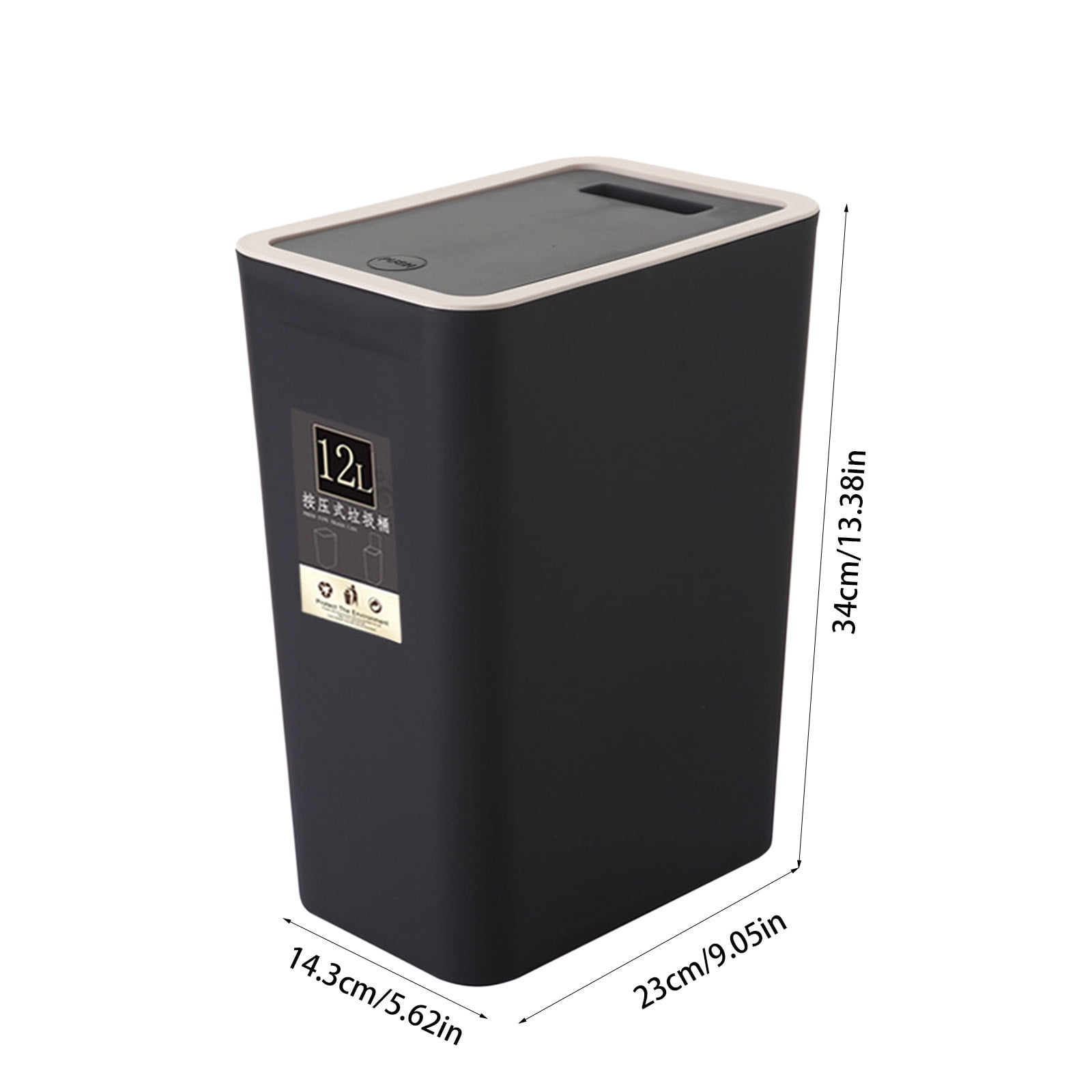 Miogawg Bathroom Trash Can With Lid, Slim Garbage Can, Small Trash Bin Waste Basket For Kitchen, Bedroom, Living Room, Office