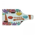 thumbnail image 1 of Birthday Cutting Board, Funny Happy Monsters Holding Chocolate Cakes Party Horns Celebration Design, Decorative Tempered Glass Cutting and Serving Board, Wine Bottle Shape, Multicolor, by Ambesonne, 1 of 1