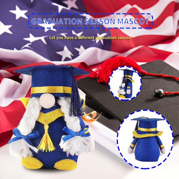 PEONAVET Graduation Season Decora Tion Happy Little Angel Graduation Season Faceless Doll Gift D Octor Hat Rudolph Doll