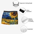 thumbnail image 3 of Kdxio Men's Boxer Briefs with Starry Sky Sunflower Print - Comfortable and Breathable Underwear for Everyday Wear, 3 of 5