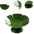 thumbnail image 4 of Cuenco de porcelana con base para fruta, pedestal, decoración de mesa, cuenco para servir postres y pasteles, para decoración del hogar, verde oscuro, 4 of 6