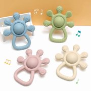HippoBaby Silicone Gentle Rattle Easy Grip Soft Rudder Teether (Rudder - Green)