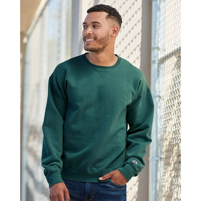Champion B00684254 Mens Garment Dyed Crewneck Sweatshirt Delicate Blue Medium Walmart