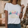 thumbnail image 2 of larppty Christmas Shirts for Women Christmas Tree Printed Tshirts Short Sleeve Round Neck Tops (White, S), 2 of 6
