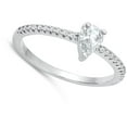 thumbnail image 4 of White Cubic Zirconia Pear Solitaire Ring .925 Sterling Silver Band Jewelry Female Male Unisex Size 6, 4 of 4