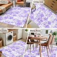 thumbnail image 5 of Non-Slip Rug Pad Rugs Watercolor Purple Flowers Botanical Rectangle Area Rugs 3x5Ft Soft Carpet Pads for Living Room Kids Room, Abstract Floral Painting Art, 5 of 9