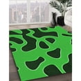 thumbnail image 3 of Ahgly Tapis Rond Lavable en Machine Intérieur Transitionnel Vert Émeraude Profond, 7 Pieds Rond, 3 of 7
