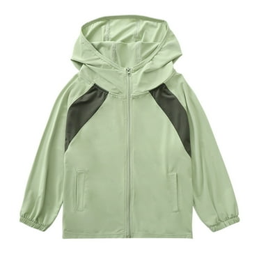 LYHaoo Children's Fashion Casual Boys And Girls Sun Jacket (8 16 Years Old) Sizes 8-9 Years Green(Big Kid)