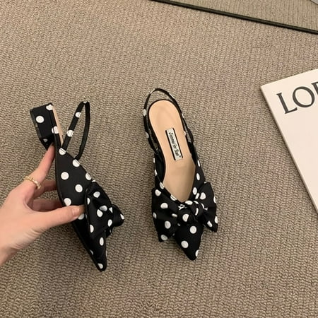 

Bow Sandals Women 2022 Summer Pointed Low Heel Sandals Women Fashion Baotou Thin Strap Sandals High Heels Sandalias De Mujer