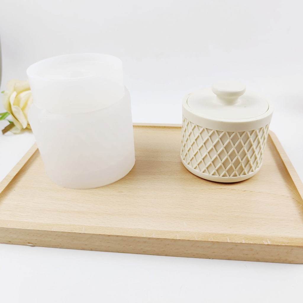 BQBQERT 2 Pcs Epoxy Resin Silicone Birthday Candle Cup Jar Storage Box Mold for Home Decoration Jewelry Storage