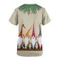 thumbnail image 4 of Camisas Navideñas Para Mujer Moda de Manga Corta Con Cuello en V Tops Uniforme de Trabajo Estampado de Navidad Con Bolsillo Blusa Tops Odeerbi  ODB202638, 4 of 5