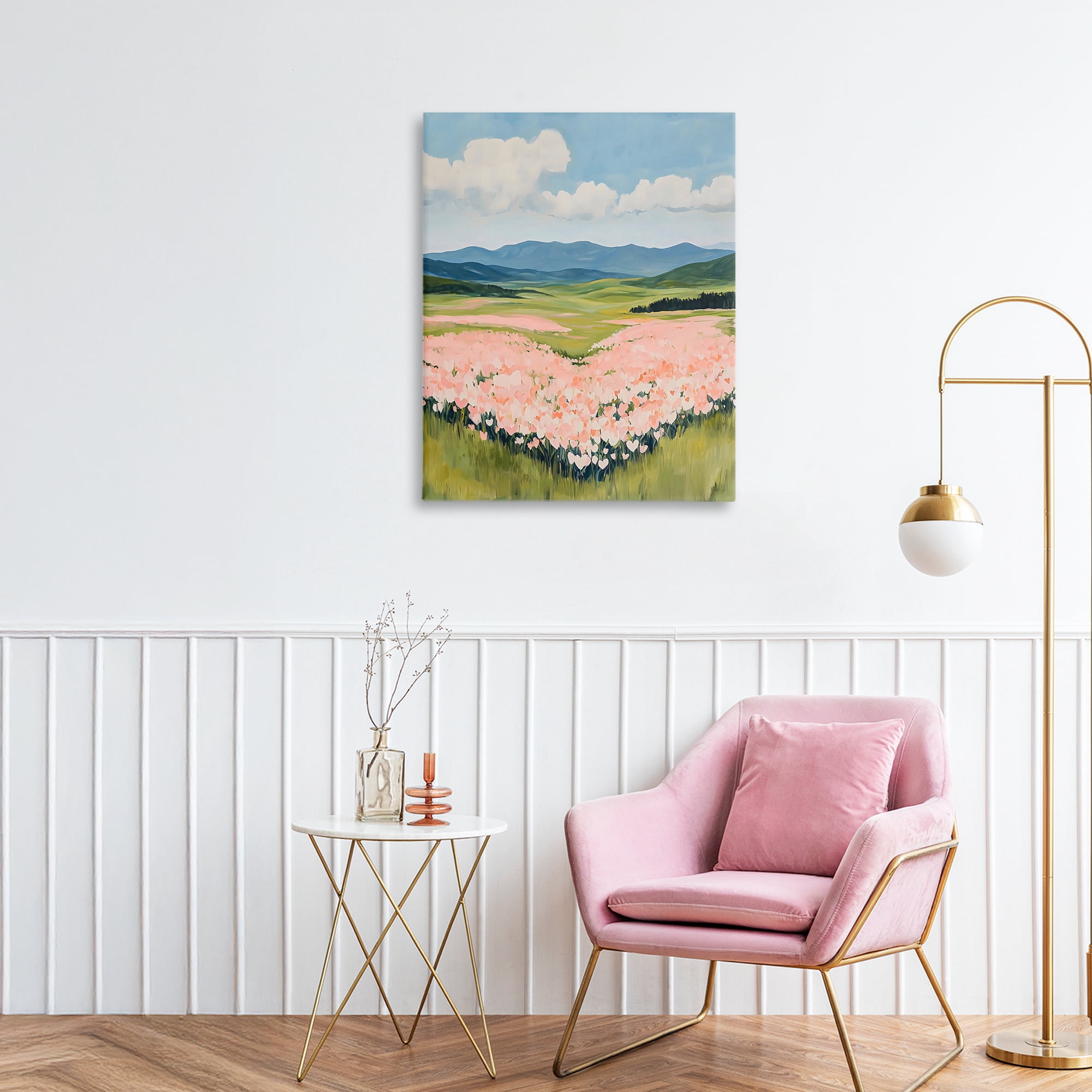 Stupell Industries Heart Shaped Flower Field Canvas Wall Art, design by The Prints Vibe