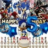 Sonic 5th Party Supplies | Sonic The Hedgehog | Cake Topper | 5 | Fifth | Five | Decorations | Banner | Favors | Birthday | Backdrop | Balloons