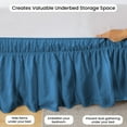 thumbnail image 3 of CCNY 21" Inch Drop Wrap Around Bed Skirt Alberta King Size 100% Microfiber Made Mediterranean Blue Color, 3 of 6