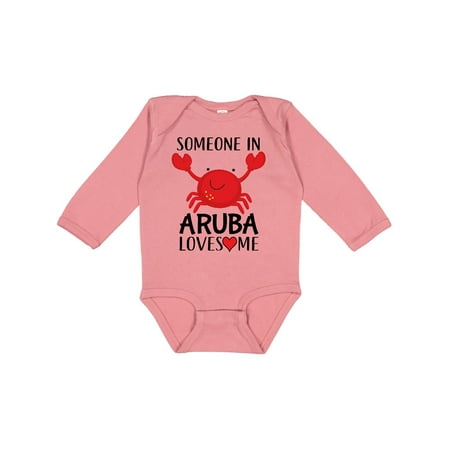 

Inktastic Someone in Aruba Loves Me Gift Baby Boy or Baby Girl Long Sleeve Bodysuit