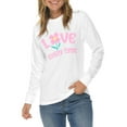 thumbnail image 3 of Love Every Time Graphic Long Sleeve Crewneck Tee - White 2XL, 3 of 4