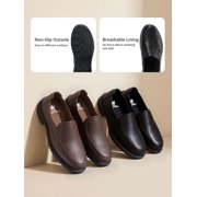 CAMEL Leather Shoes for Men Loafers Soft Mens Slip on Shoes Casual Comfort Moccasin Daily Flats Driving Lightweight Walking Sneakers Shoes Outdoor