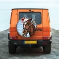 thumbnail image 6 of Sikiie Christmas Horse PVC Leather Spare Tire Wheel Cover Spare Tire Cover, for Car Truck SUV Camper Trailer Universal Fit(14-17in)-14 inch, 6 of 6