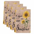thumbnail image 2 of Wood Sunflowers Kitchen Towels Set of 4, Vintage Garden Floral Bees Farmhouse Absorbent Dish Towels for Kitchen, Microfiber Hand Towel, Quick Drying Tea Towel for Cleaning Decorative Dishcloths, 2 of 7