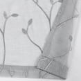 thumbnail image 4 of TOPICK Floral Embroidery Sheer Curtains, 36 Inch Light Filtering Voile Window Drapes, Rod Pocket 2 Panels Grey Curtains for Living Room Bedroom, 4 of 7