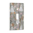 thumbnail image 2 of Yayeee Toggle Light Switch Wall Plate 1-Gang 4.5"x2.7" Home Decorative Outlet Cover, Gray Cartoon Ghost, 2 of 7