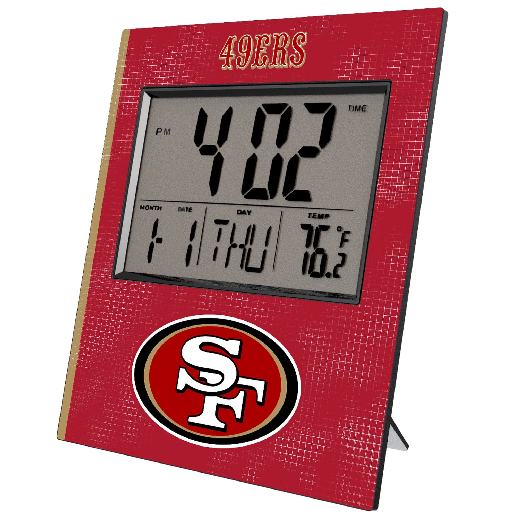 Keyscaper San Francisco 49ers Cross Hatch Digital Desk Clock