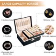 thumbnail image 4 of HTSQYL Jewelry Box for Women Girls, PU Leather Travel Jewelry Case, Portable Jewelry Organizer Storage Holder Display for Ring Earrings Necklace Bracelet Bangle Men Kids Gift, Black, 4 of 8