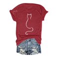 thumbnail image 3 of YLHFASHION Hauts pour Femmes Mode Manches 3/4 Col Rond Chemises Décontractées Tendance Blouses Imprimées Plissées devant t-Shirts Liquidation T-shirt Manches Courtes pour Femmes, 3 of 5