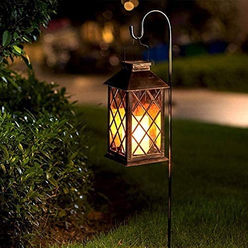 Plastic LED Flameless Candles Flickering Lights Waterproof Decorative Light for Porch Yard Lawn Patio Courtyard Solar Lantern Outdoor Garden Hanging Lamps