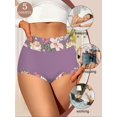 thumbnail image 3 of Women's Floral Print Briefs Cute Soft Comfy Breathable High, 3 of 5