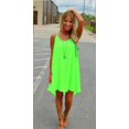 thumbnail image 1 of T-shirt Sans Manches Femmes Robe de Couleur Unie Casual, Robe de Couleur Verte, 3L, 1 of 1