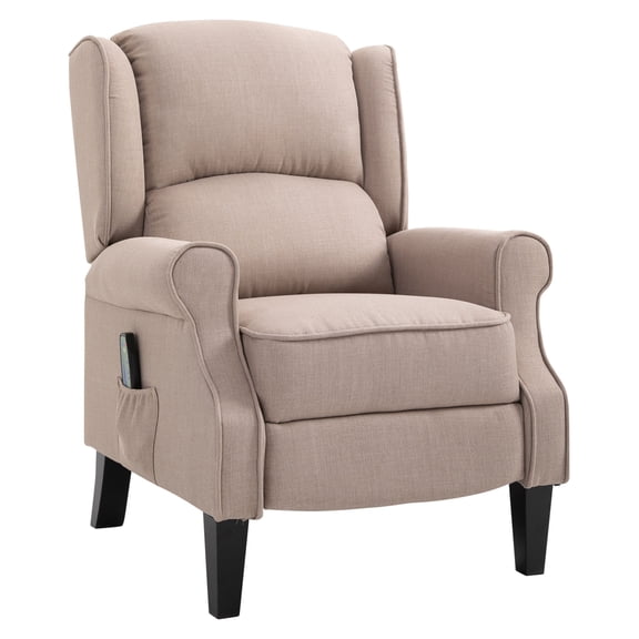Massage Recliner Sofa with Heat Function, Control, Beige
