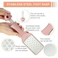 thumbnail image 3 of Unique Bargains Foot File Foot Rasp 3-in-1 Stainless Steel Foot File Pedicure Foot Scraper Rose Gold Tone with Mini File, 3 of 7