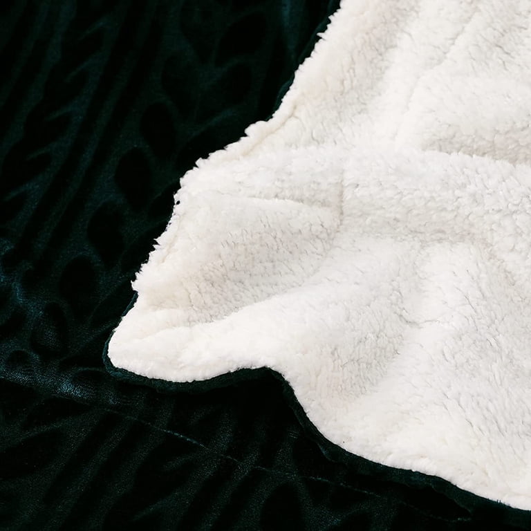 Exclusivo Mezcla 50x70 Sherpa Fleece Throw, Forest Green photo 7