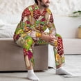 thumbnail image 7 of Naloa Bright Mushrooms Men’s Pajamas Set - Long Sleeve Button Down Sleep Shirt and Pajama Bottoms Sleepwear Set-X-Large, 7 of 7