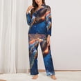 thumbnail image 2 of Lsque Night Sky Turtle Pattern Long Sleeve Pajama Set for Women - Soft 2-Piece Sleepwear and Loungewear Set with Pockets, Comfy Nightwear-X-Large, 2 of 7